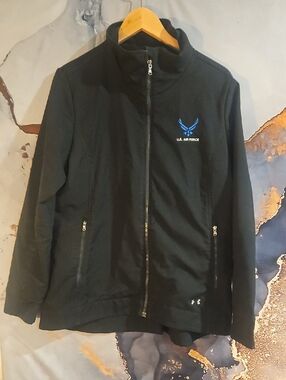 Under Armour Black Zip Jacket with White Logo